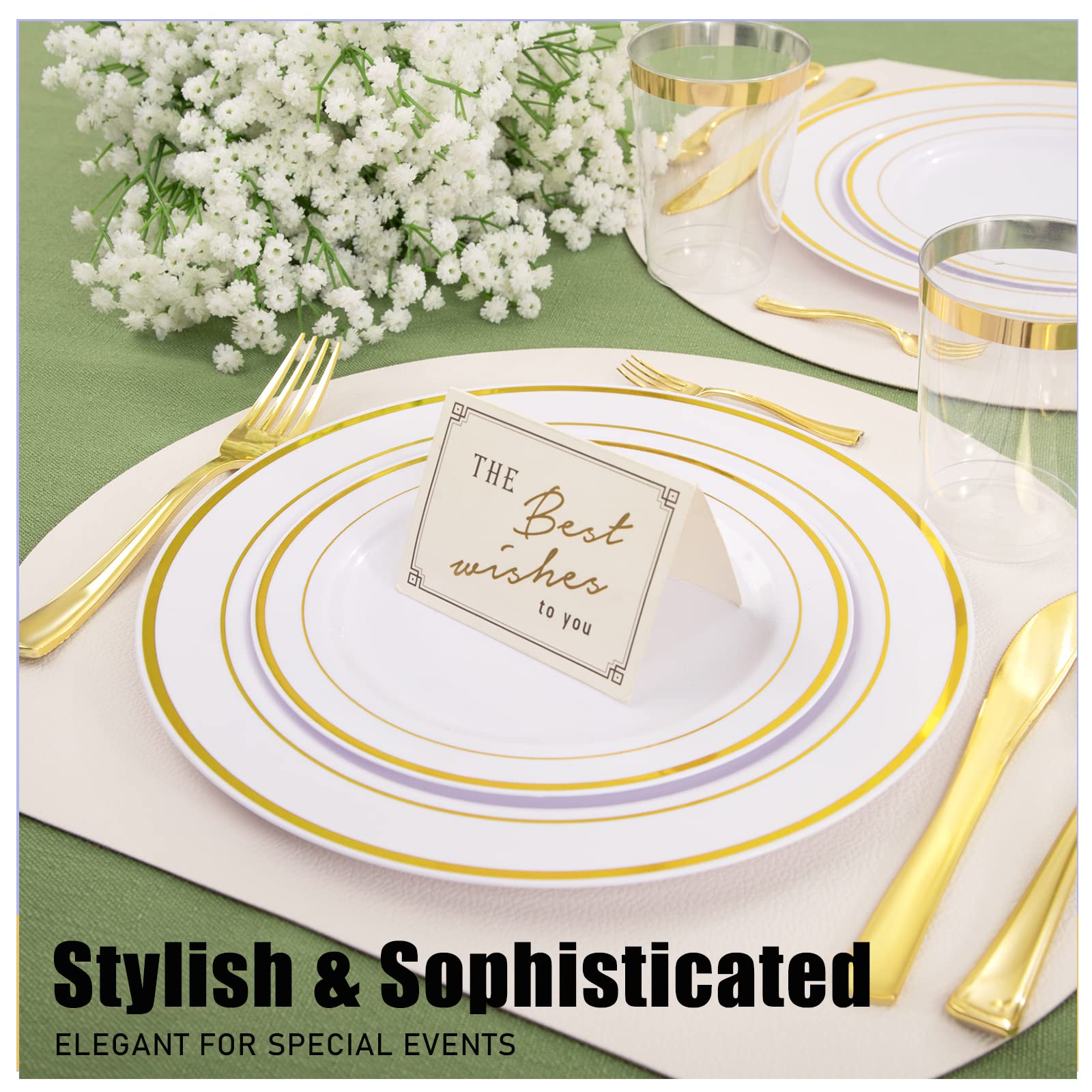 100 Pcs Gold Plastic Forks Heavy Duty Disposable Cutlery - BPA-Free, Sturdy & Durable 7.4 Inch Elegant Forks for Desserts, Parties, Weddings, Picnics, Catering Events and Daily Use - Perfect for Birthday Celebrations, Baby Showers and Office Luncheons