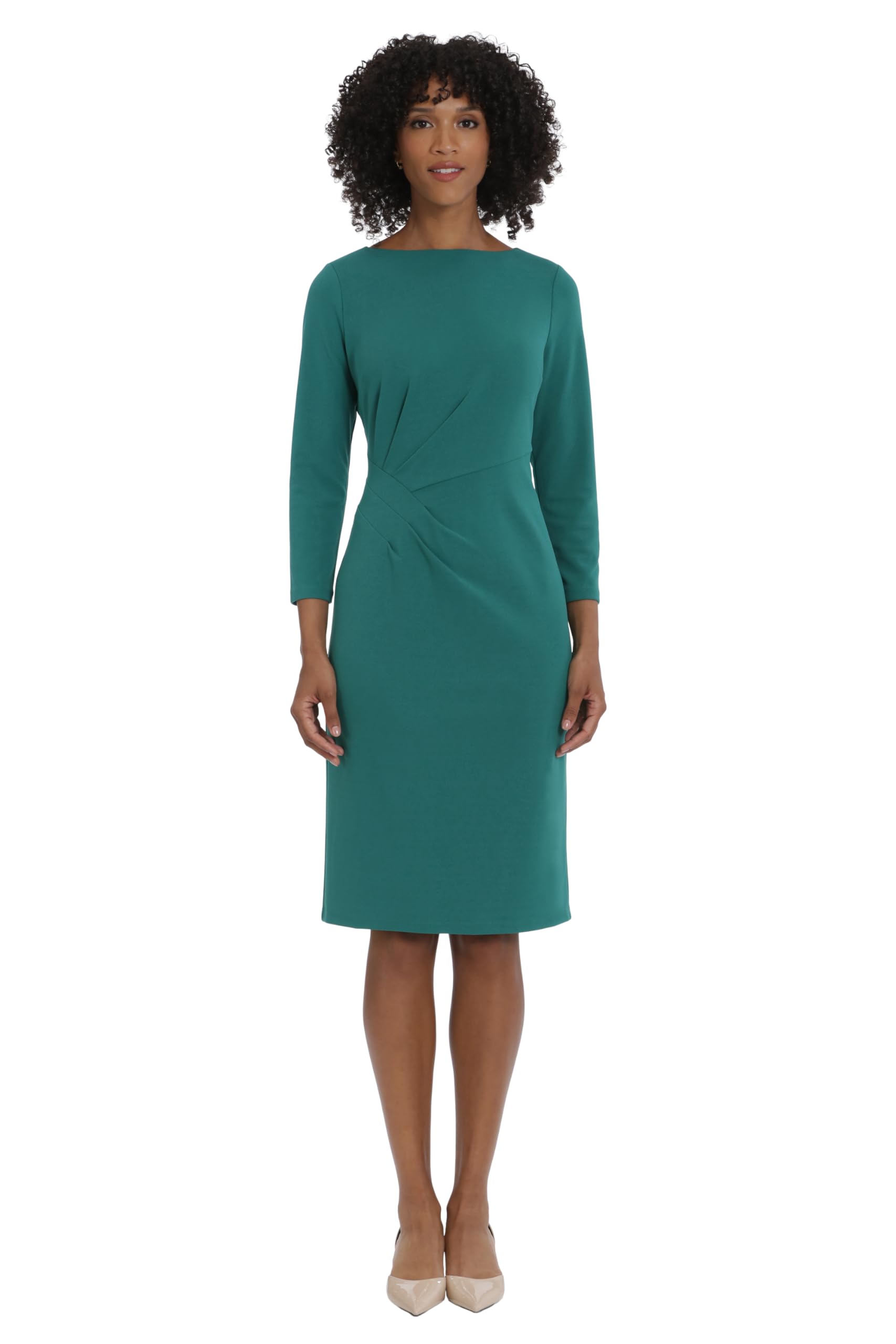 Maggy London Women's Scuba Crepe Pleated Tuck Waist Dress - Elegant Cocktail & Party Wear for Special Occasions