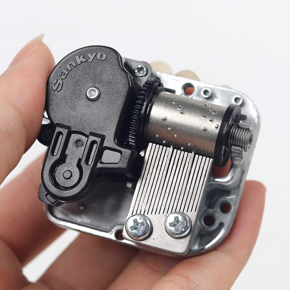 Anastasia Once Upon a December Sankyo 18-Note Wind-Up Music Box Movement Mechanism - Silver DIY Musical Box Replacement Parts for Home Decor, Gift Making & Craft Projects