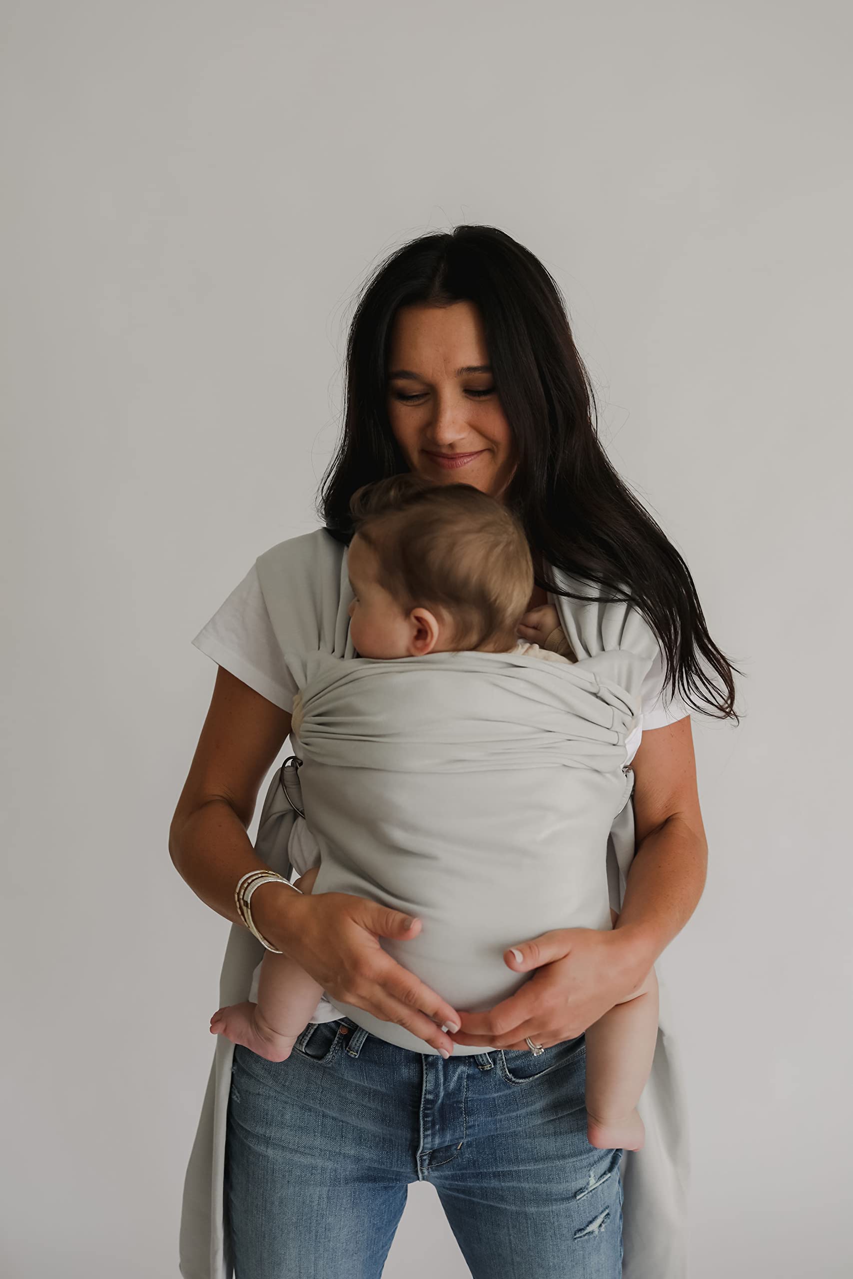Lalabu Simple Baby Wrap - No-Tie, Comfortable & Easy-to-Use Infant Carrier for 3 Months to 2 Years (Fog) | Perfect for Hands-Free Parenting, Errands & Bonding with Your Newborn