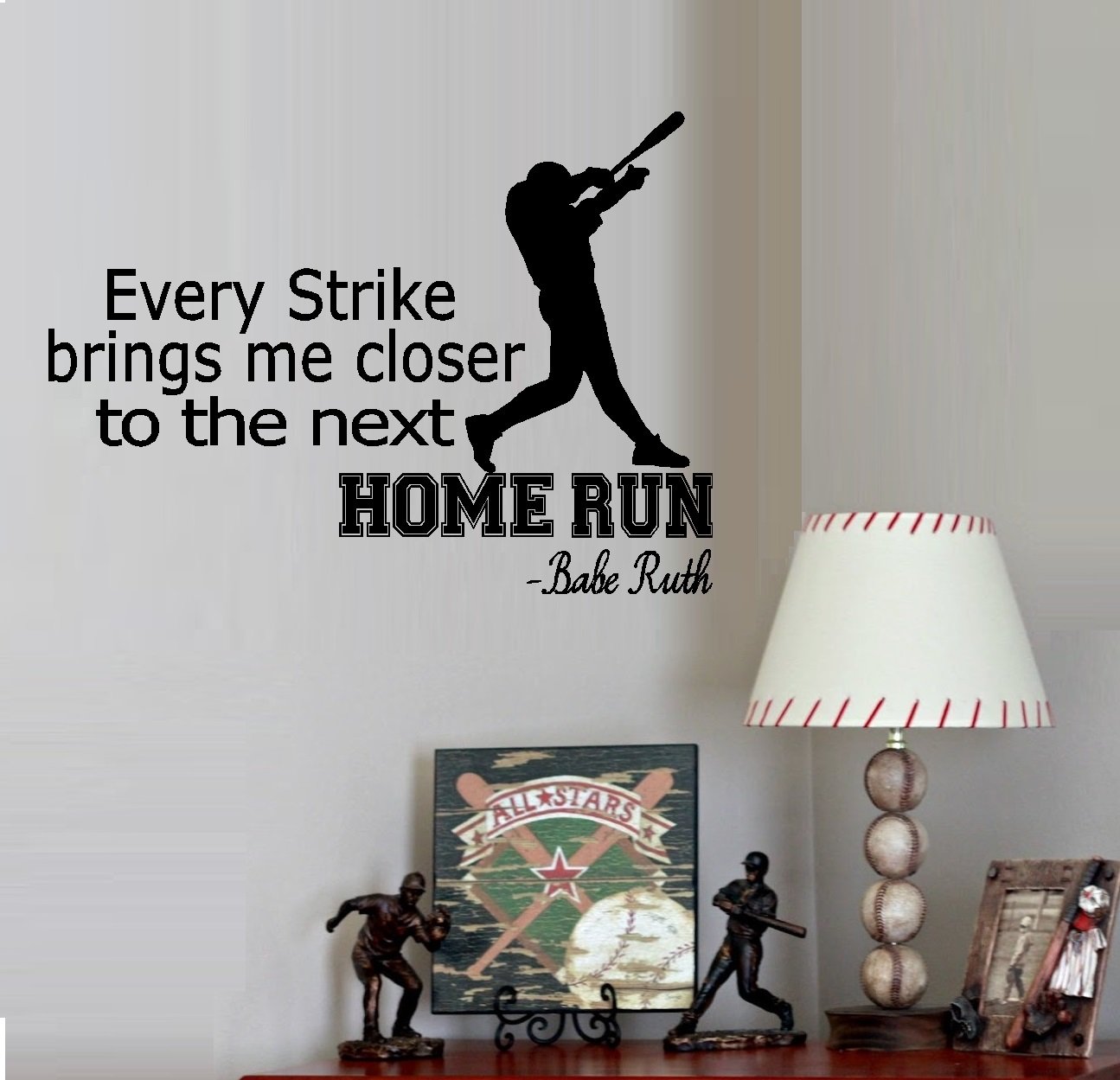 Baseball Wall Decal - Motivational Sports Quote Vinyl Sticker for Home & Office Decor | Perfect for Bedroom, Game Room, or Locker Room Inspiration