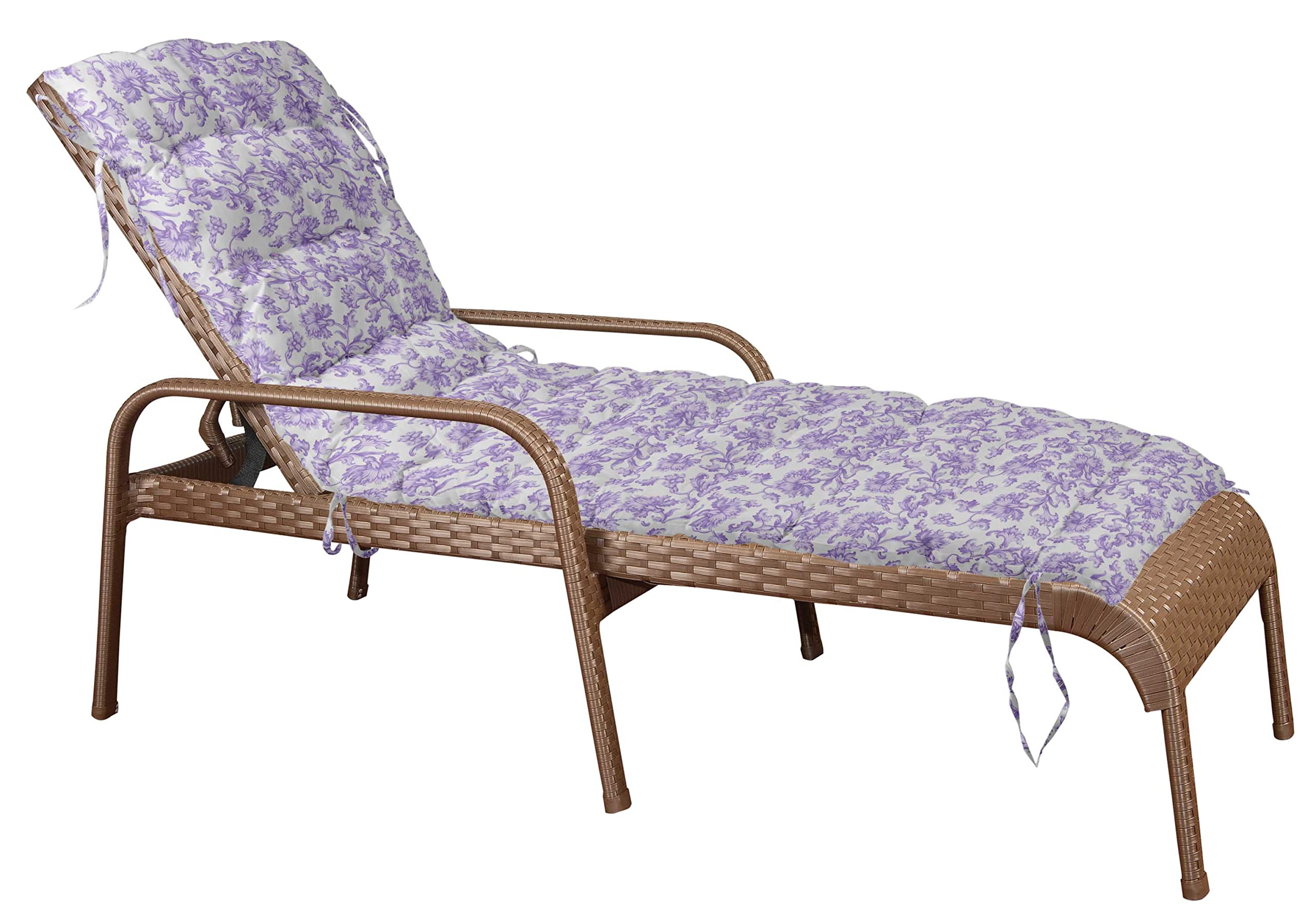 Printed Rocking Chair Sofa Cushion with Ties - Quilted Thick Padded Seat Cushion for Chaise Recliner, Garden, Outdoor Terrace & Bench - 74 x 23 Inches Dusty Purple - Perfect for Patio Furniture, Sunroom Decor & Backyard Relaxation