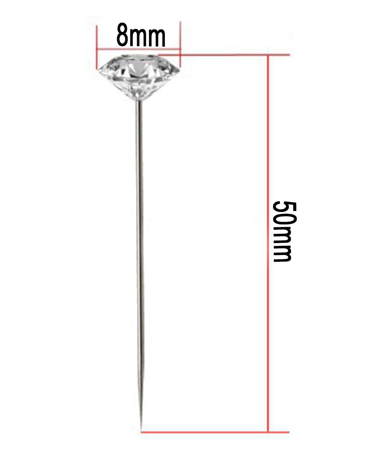Clear Acrylic Straight Pins 100pcs - Floral Bouquet Pins for DIY Wedding Decorations & Corsages