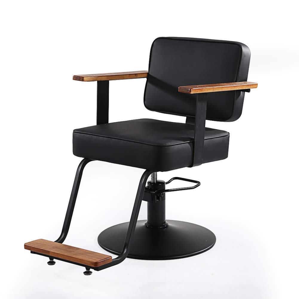 Premium Black Barber Chair - Adjustable Height Salon Styling Chair for Professional Hairdressers | Modern Hairdressing & Barber Lift Chair for Salon, Home Studio & Barber Shop Use