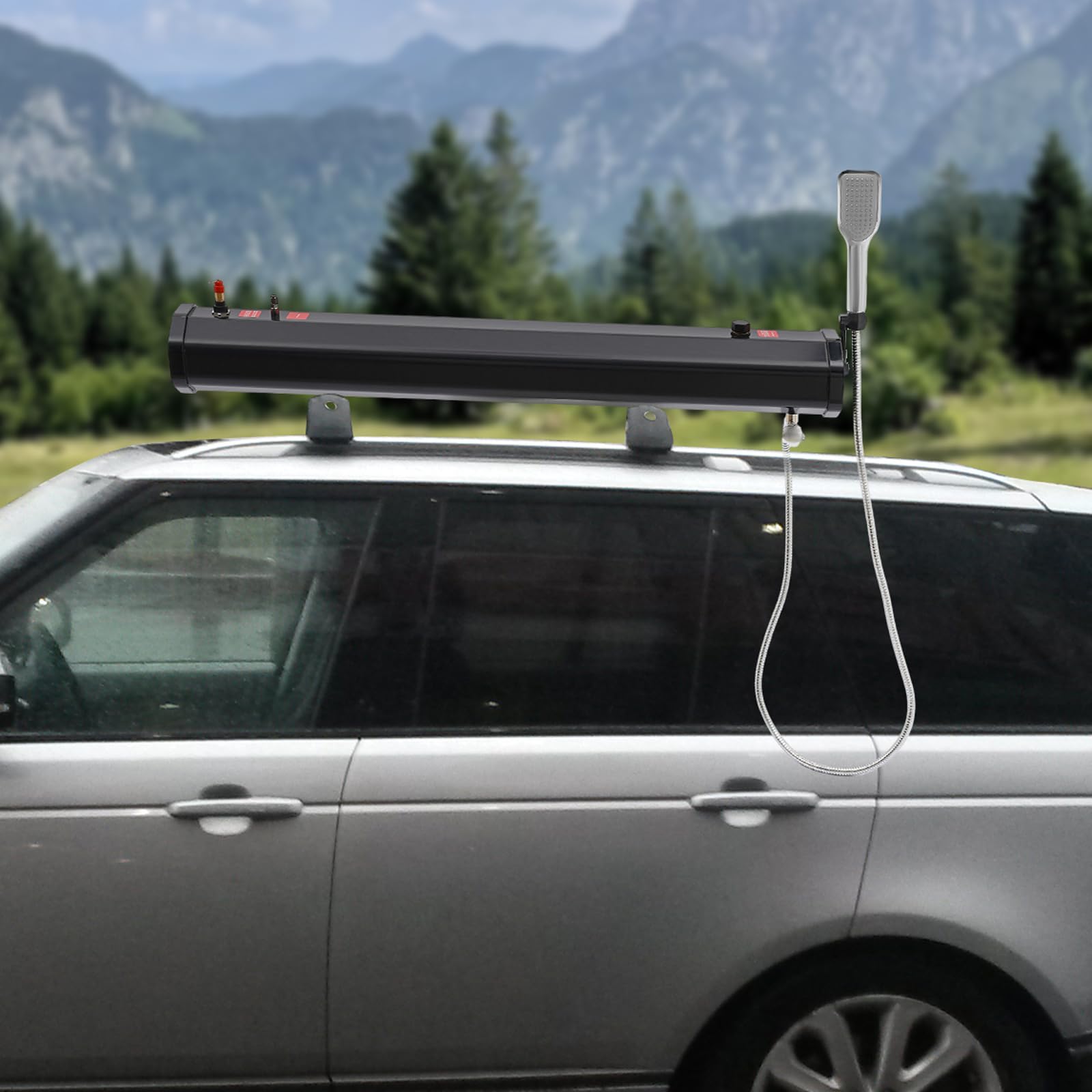 18L Portable Camping Shower with 5.58ft Hose - Roof Rack Mount Road Shower for Vehicles, Trucks, SUVs, Sedans & RVs | Perfect for Outdoor Adventures, Road Trips & Off-Grid Living