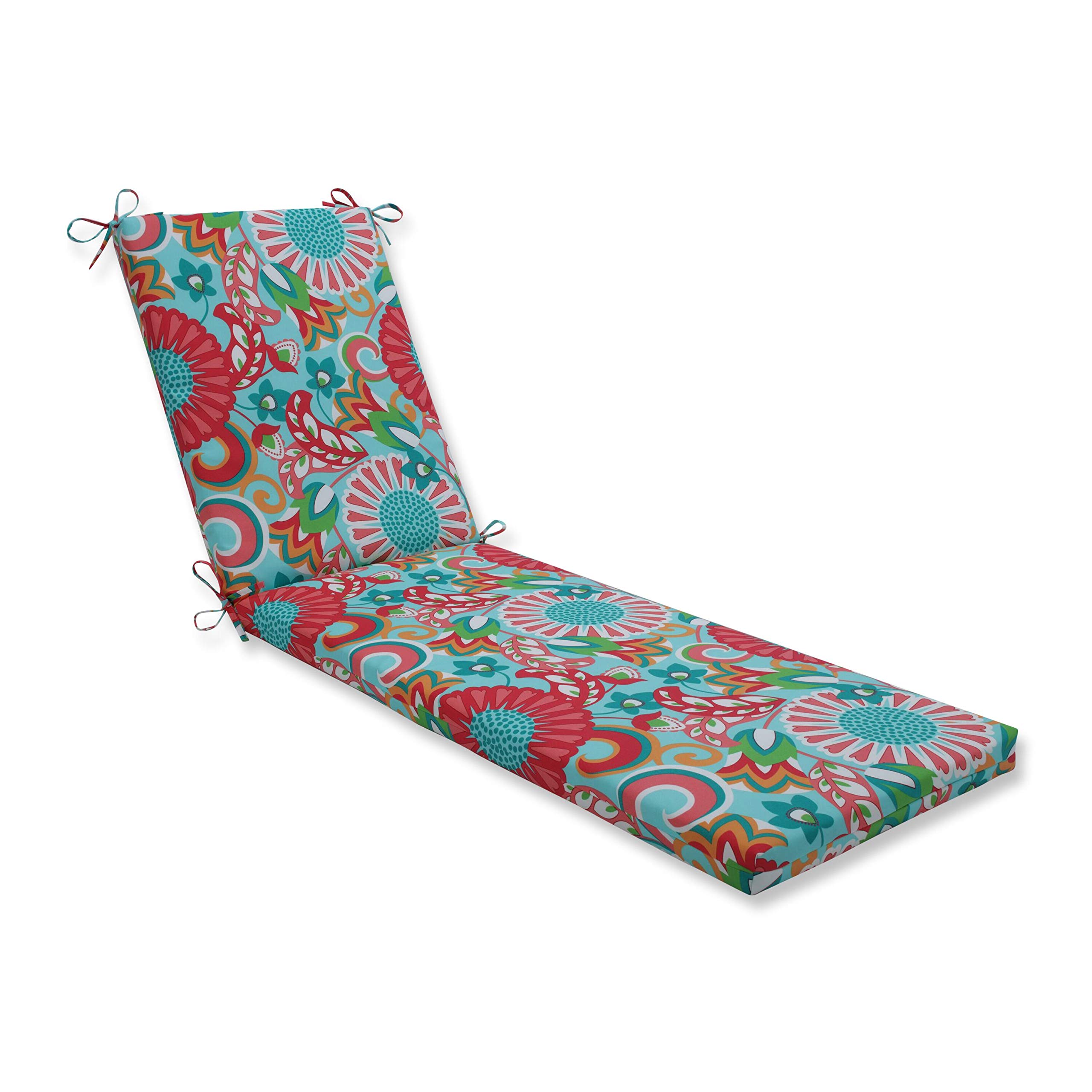 Pillow Perfect Bright Floral Indoor/Outdoor Chaise Lounge Cushion - 80