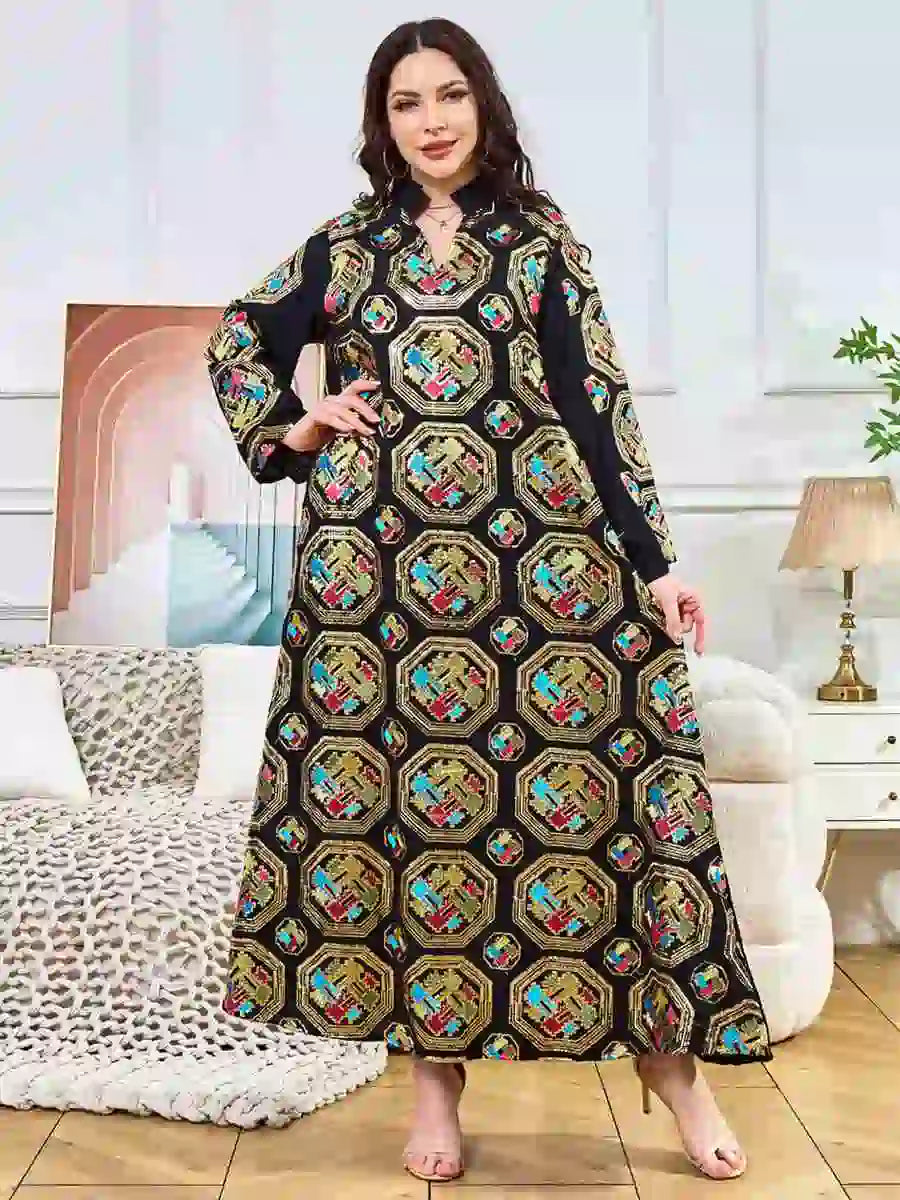 Elegant Sequins Eid Dress - Middle Eastern Arab Caftan Kaftan Dress #25391 for Women's Holiday Celebration & Special Occasions
