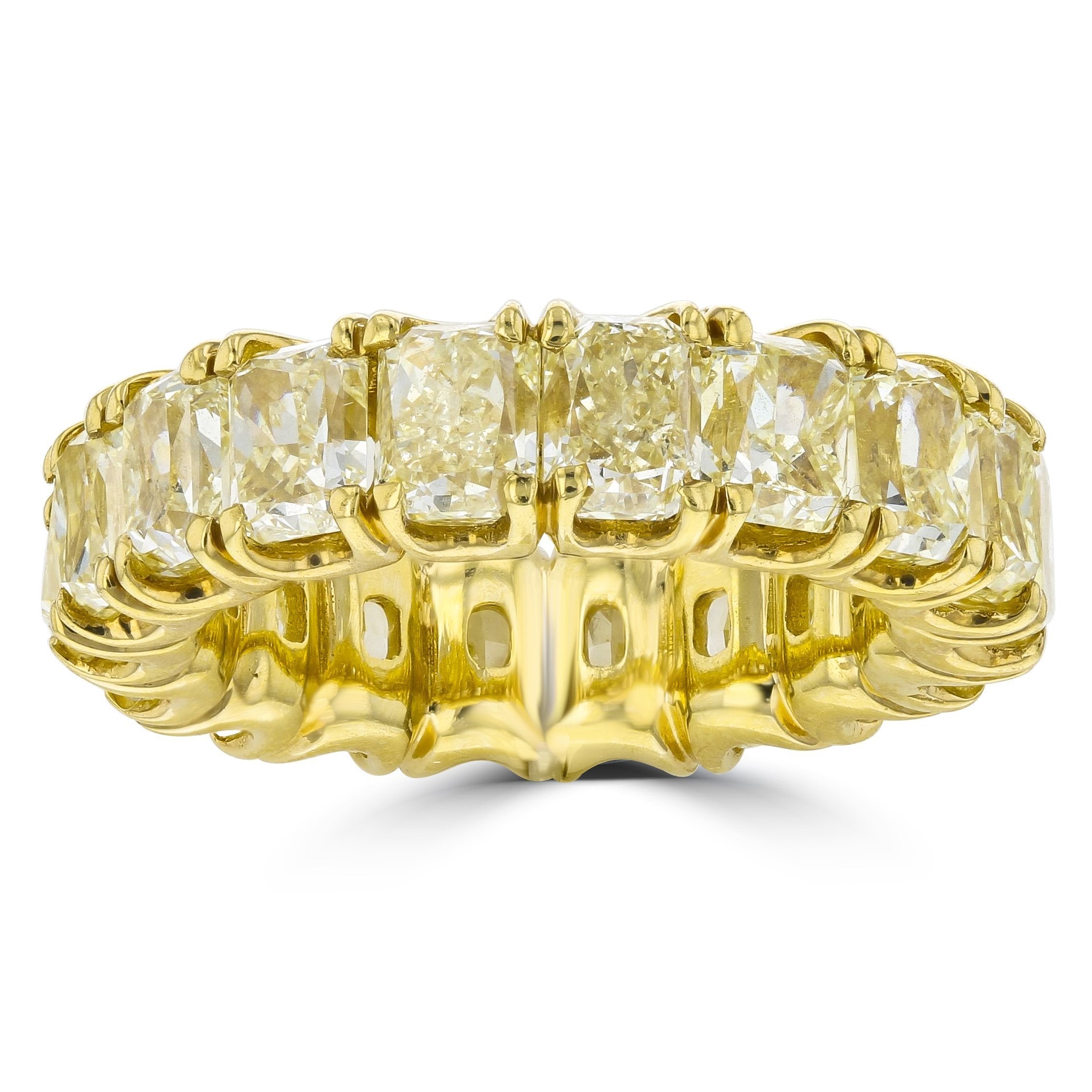 18KT Yellow Gold 11.43 CTW Yellow Diamond Eternity Band Ring for Women - Luxury Wedding, Anniversary & Special Occasion Jewelry Gift