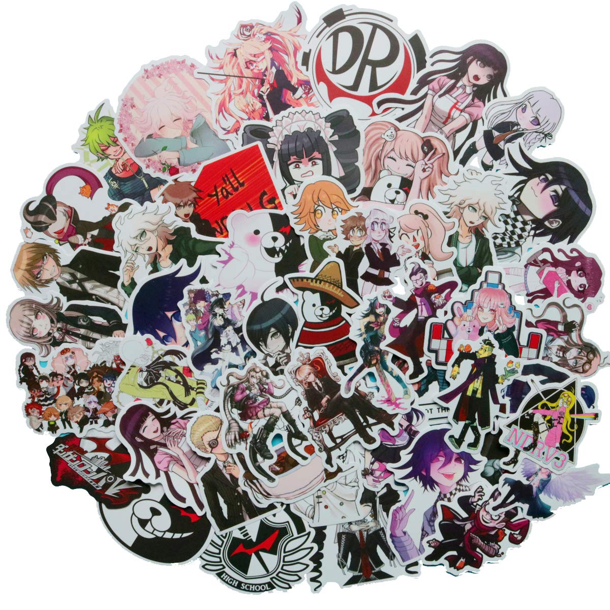 Danganronpa: Trigger Happy Havoc Anime Stickers - Waterproof Vinyl Decals for Laptop, Water Bottle, Travel Case, Car, Skateboard, Motorcycle, Bicycle, Luggage & Guitar - Perfect for Anime Fans, Gamers & Collectors
