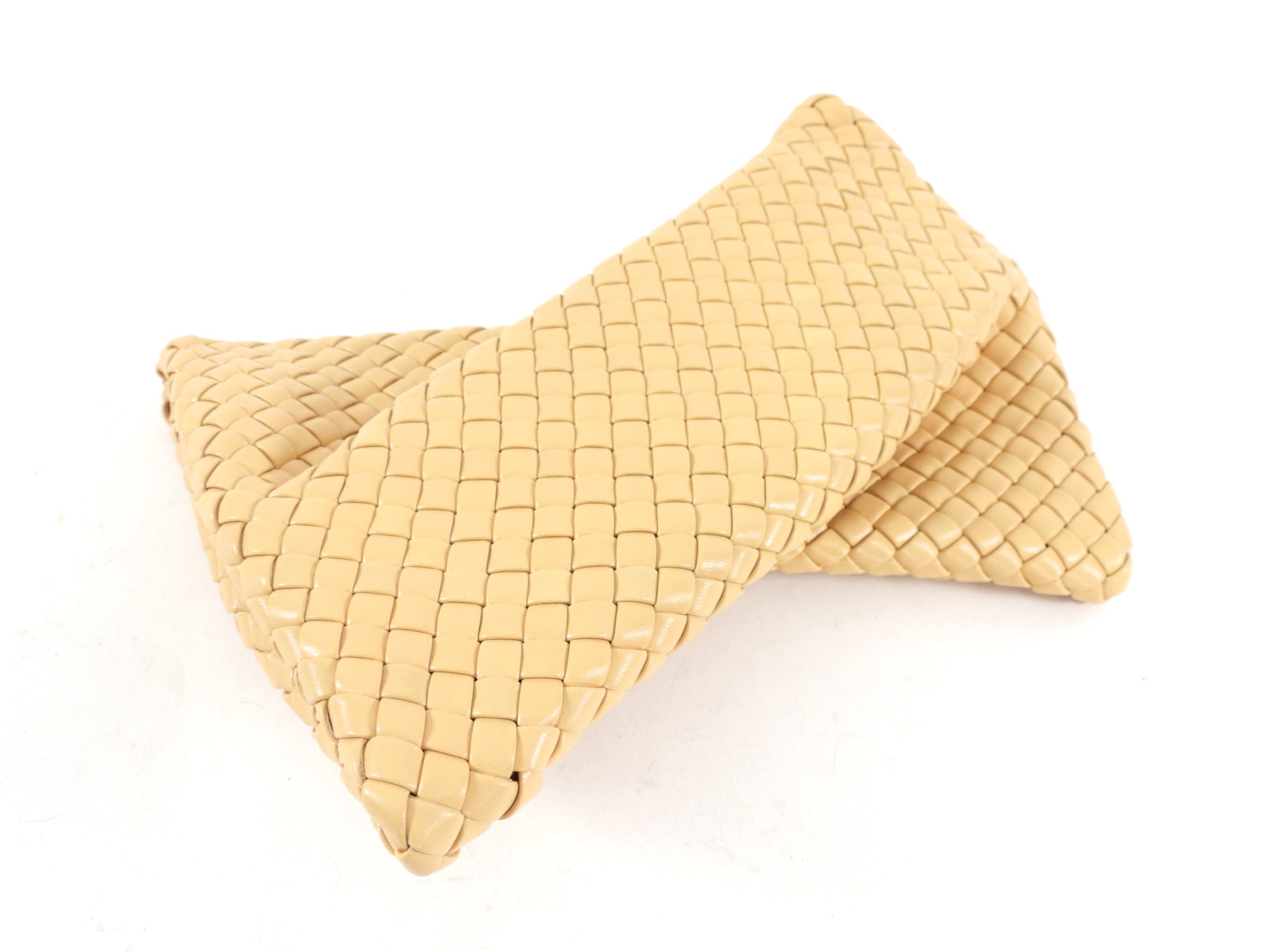 Bottega Veneta Almond Intrecciato Leather Crossbody Clutch Bag - Luxury Woven Designer Handbag for Women, Perfect for Evening Parties & Date Nights