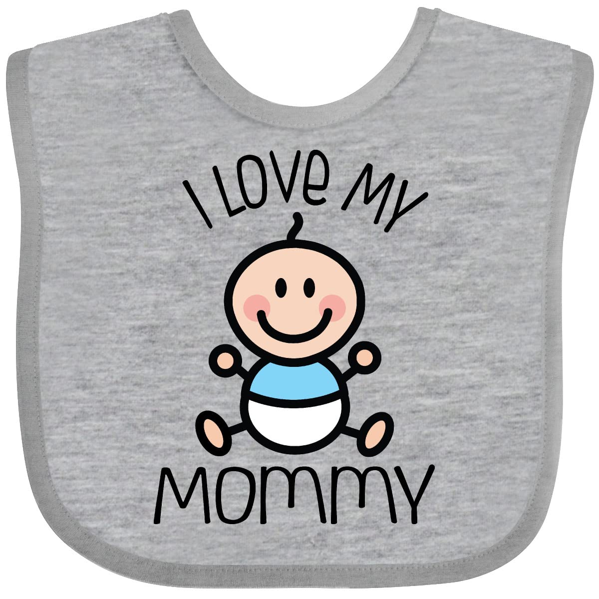 Inktastic I Love My Mommy Baby Boy Bib - Soft & Absorbent Drool Bib for Infants & Toddlers - Perfect for Feeding, Teething & Everyday Use