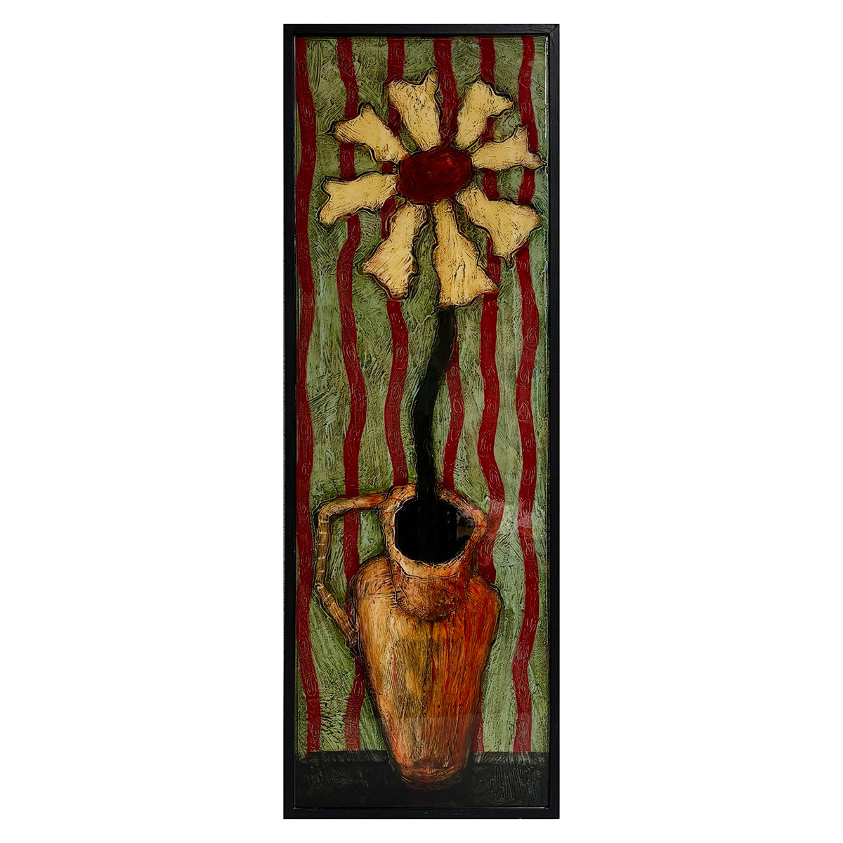 Sunflower Mixed Media Art on Wood Panel - Handmade Floral Wall Decor for Living Room, Bedroom & Office