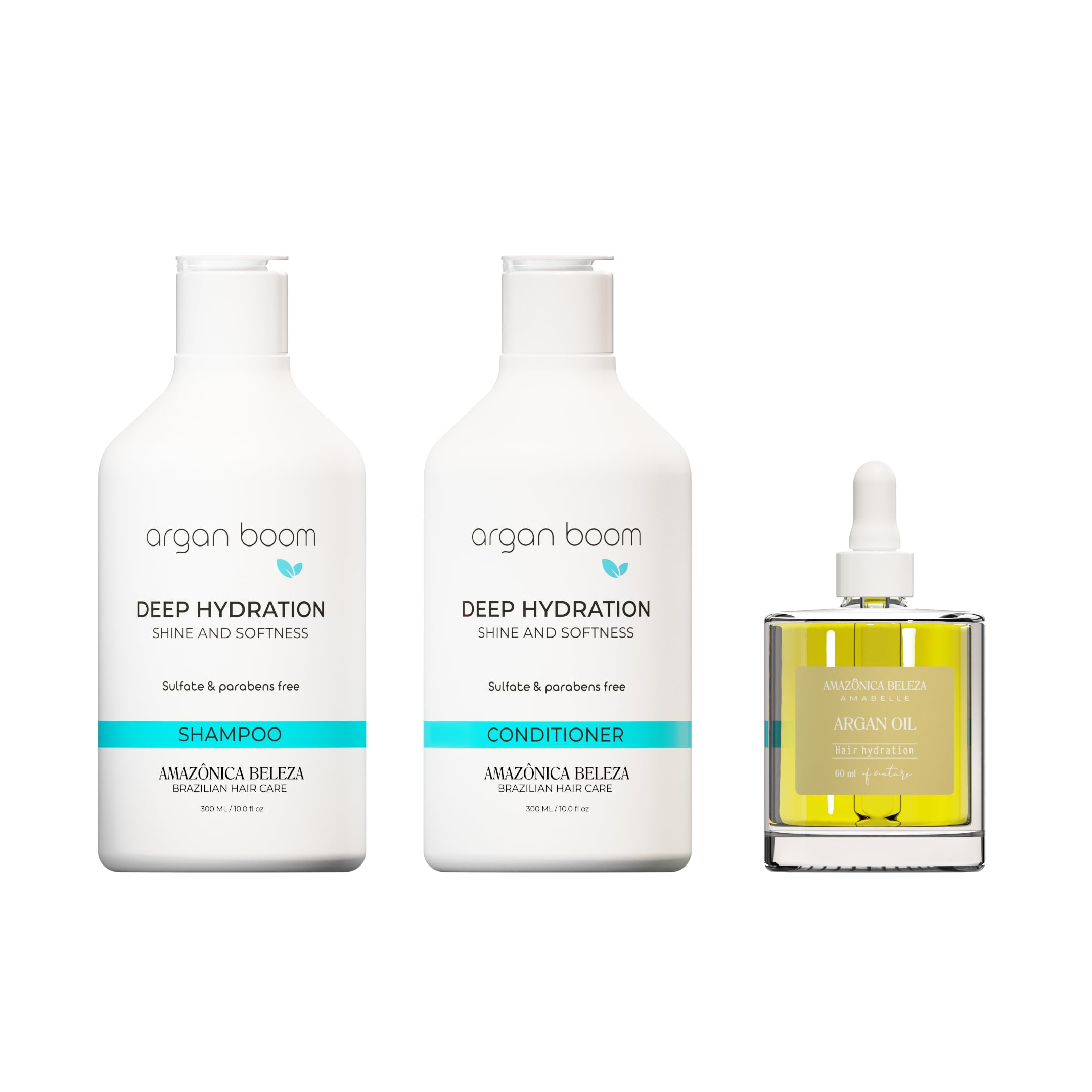 Argan Boom Shampoo & Conditioner Set with 100% Pure Argan Oil - Moisturizing & Nourishing Treatment for Dry Hair Repair & Hydration - 10oz - Perfect for Damaged Hair Care & Daily Hydration Routine