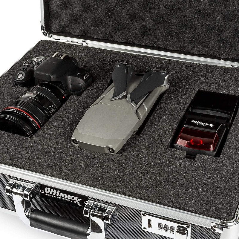 Ultimaxx Aluminum Hard Case with Pre-Cut Foam - Protective Storage for Cameras, Lenses & Equipment - Perfect for Travel, Outdoor Shoots & Professional Use