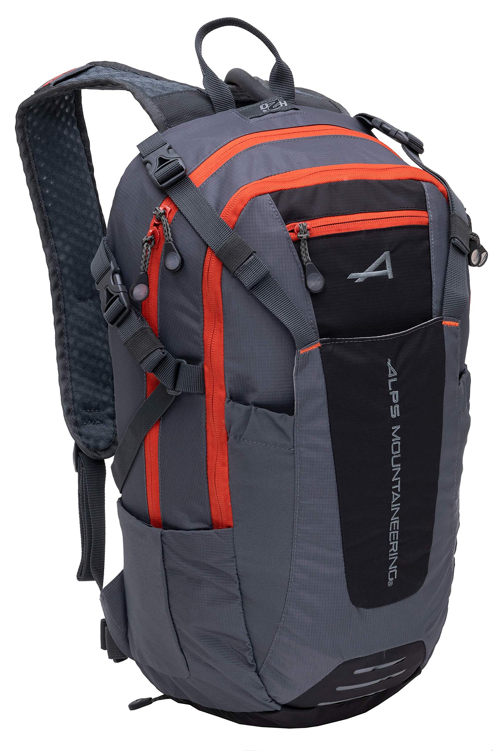 ALPS Mountaineering Hydro Trail 15L Hydration Backpack - Lightweight Hiking Pack for Men & Women, Gray/Chili - Perfect for Trail Running, Camping & Outdoor Adventures
