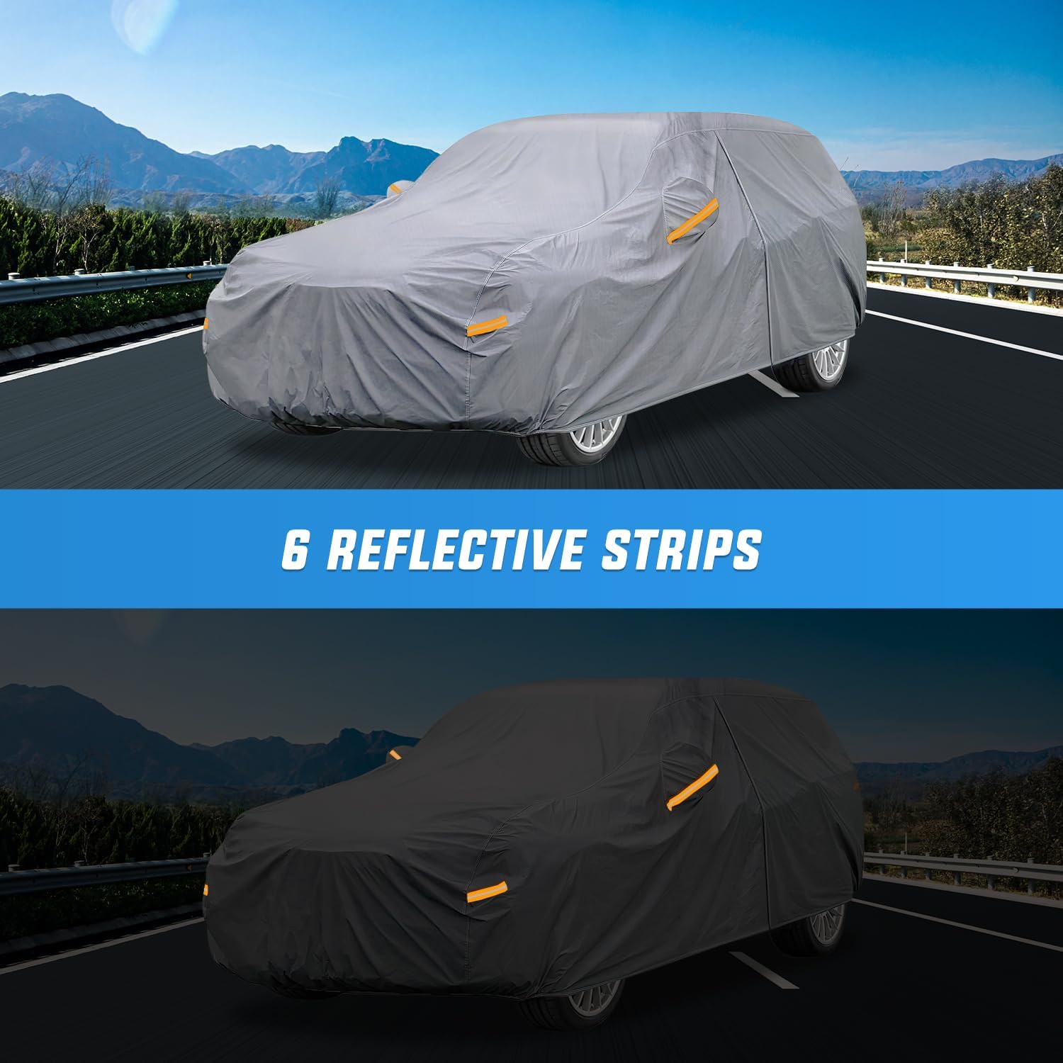 Universal Fit SUV Jeep Car Cover (182in to 190in) - Waterproof, UV Protection, All Weather Protection for Outdoor Parking & Storage