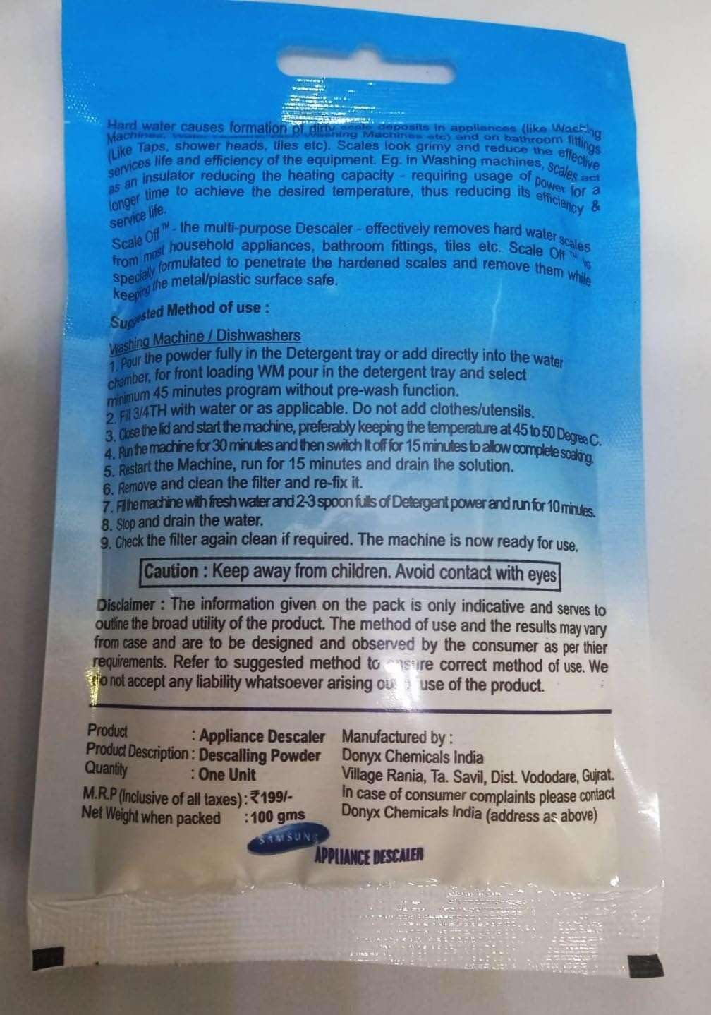 Samsung & LG Washing Machine Descaler Powder - Front Load & Top Load Washer Cleaner, 100g (10 Pack) - Removes Limescale, Odors & Residue for Fresh, Efficient Laundry