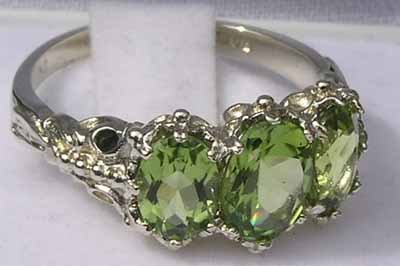 925 Sterling Silver Genuine Peridot Women's Band Ring - Elegant Stackable Jewelry for Everyday Wear, Gift for Her, Wedding, Anniversary & Special Occasions