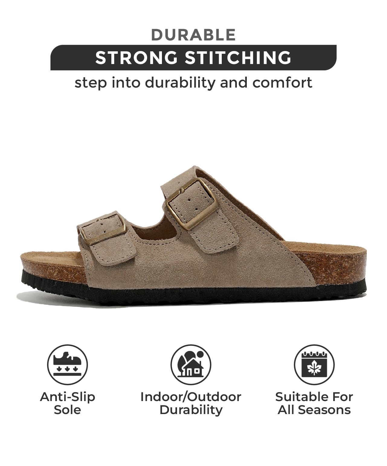 Project Cloud Genuine Leather Women's Flat Sandals - Comfortable Memory Foam Slides for Beach & Vacation - Breathable Summer Footwear (Venita) | Perfect for Poolside, Travel & Casual Outings