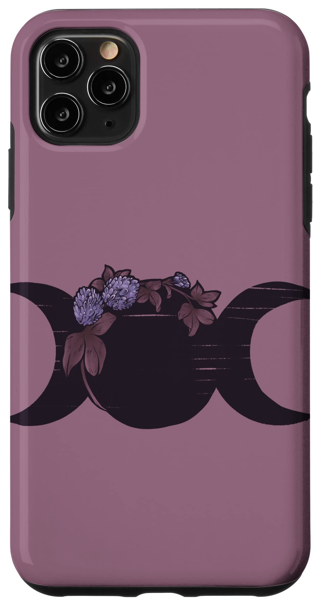 iPhone 11 Pro Max Case - Triple Moon Purple Bloom Green Witch Design | Moody Moonchild Aesthetic | Protective Phone Cover for Women & Teens | Perfect for Halloween, Festivals & Boho Style Outfits