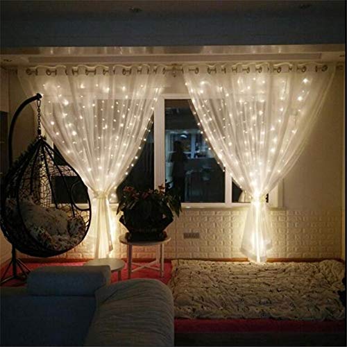 600 LED Fairy Curtain Lights - 6M x 3M Waterproof Outdoor String Lights for Christmas, Wedding, Party Decor | Indoor/Outdoor Holiday Lighting for Garden, Patio, Balcony & Home Decoration