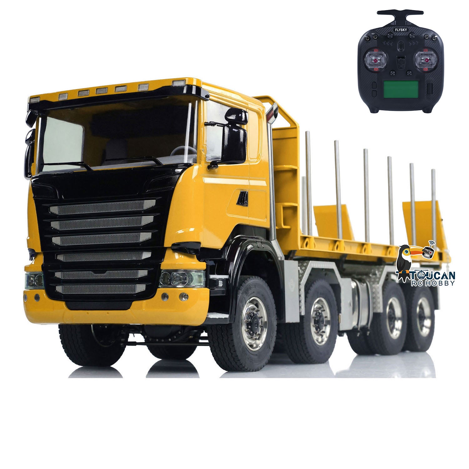 1/14 Scale Metal RC Hydraulic Dump Truck with Remote Control - 8x8 Off-Road Construction Vehicle with U-Shaped High Bucket & Timber Flatbed for Kids and Adults - Perfect for Construction Site Play, Collecting, and Outdoor Adventures