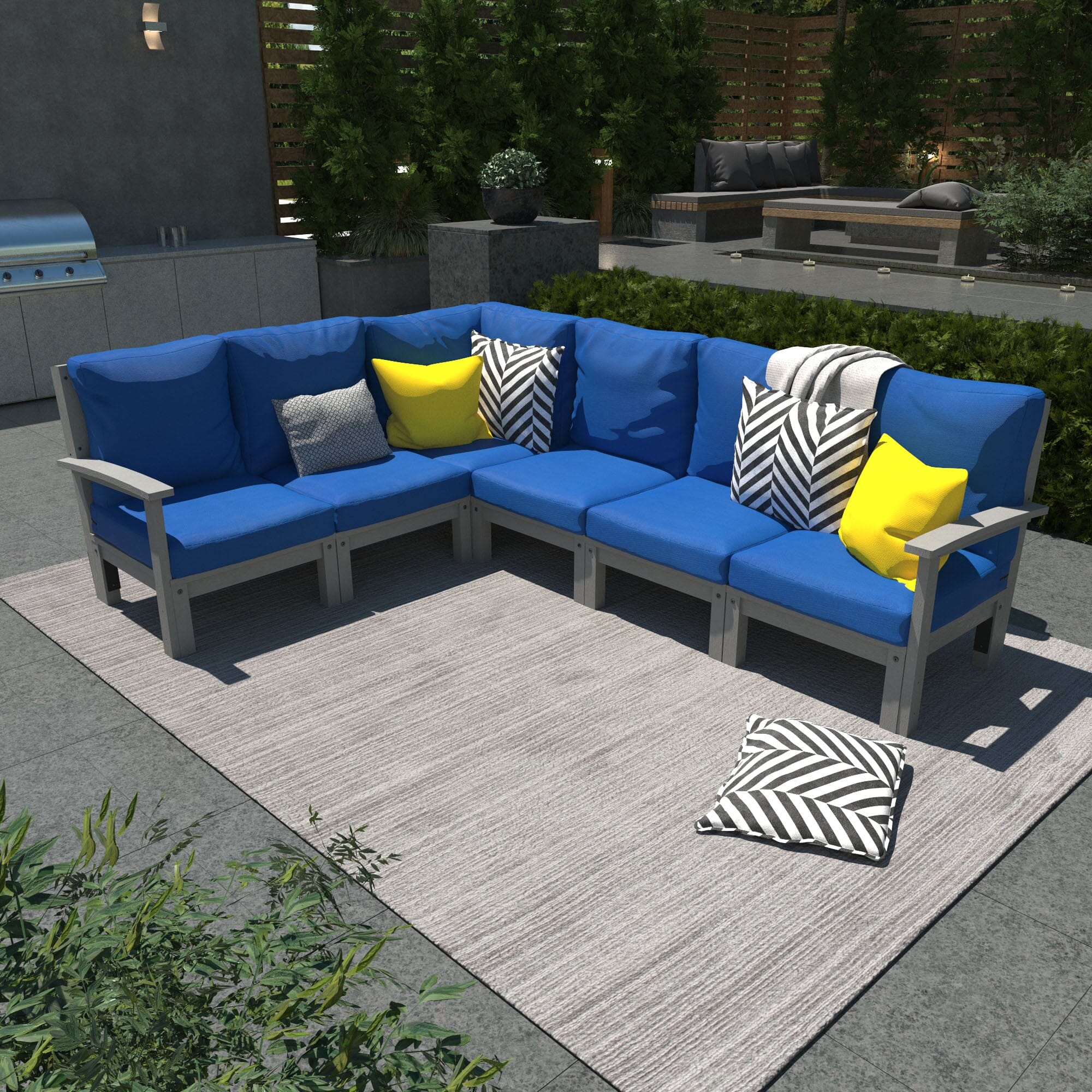 Custom 6-Piece Deep Seating Sectional Sofa Set for Living Room - Modern L-Shaped Couch with Ottoman, Perfect for Family Gatherings & Relaxation