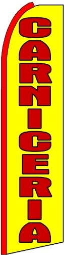 5 Pack Carniceria 11.5' Swooper #4 Feather Flags - Custom Printed Outdoor Advertising Banners for Restaurants, Food Trucks & Hispanic Grocery Stores Promotion
