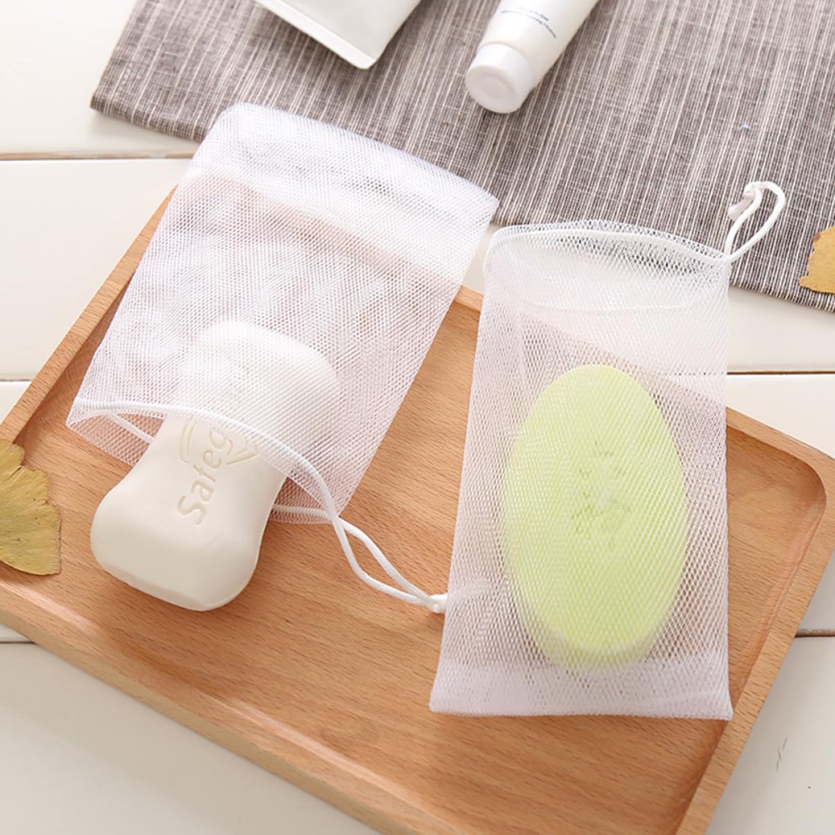 10pcs Mesh Foaming Net for Soap - Soft & Safe Bath Sponge for Face & Body Wash - Perfect for Shower, Travel & Sensitive Skin Care