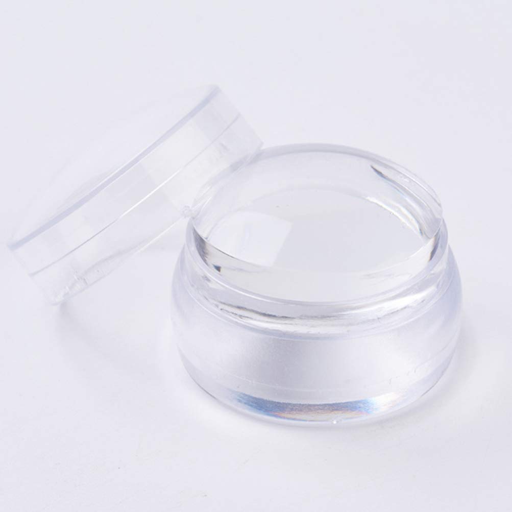 Lurrose Silicone Nail Art Stamper Set - Jelly Stamper for Nail Designs, Clear Nail Stampers with Cover - Perfect for DIY Manicures, Salon Nail Art & Professional Nail Stamping