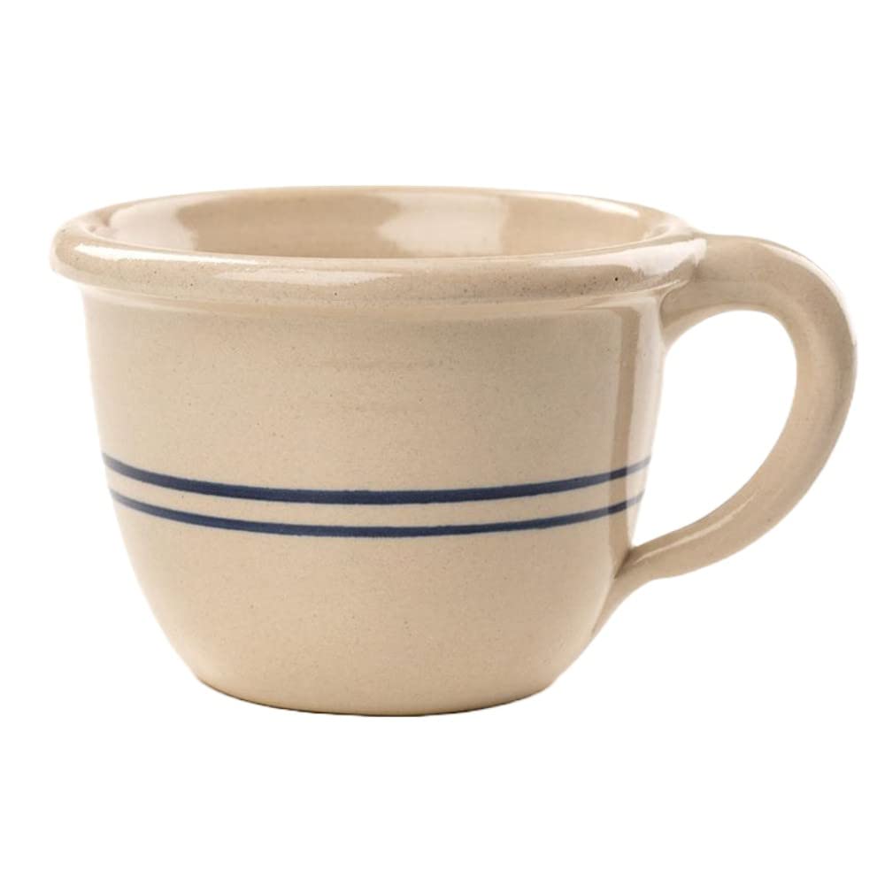 Handmade Heritage Blue Stripe Stoneware Large Soup and Cereal Bowl - Perfect for Family Meals, Breakfast Cereal & Hearty Soups