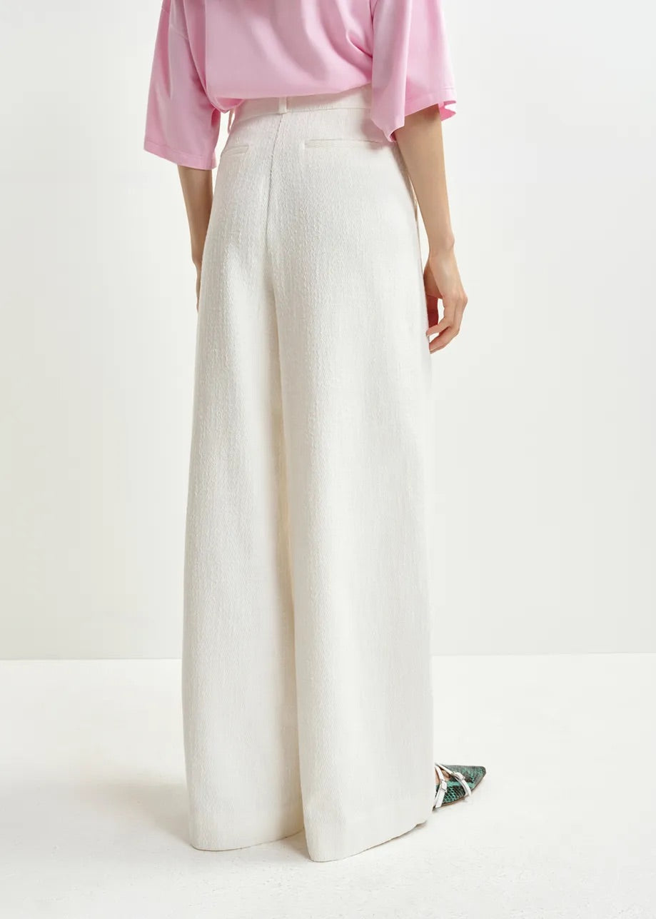 Essential Antwerp High-Waist Pants for Women - White | Comfortable & Stylish Trousers for Work, Office & Casual Wear