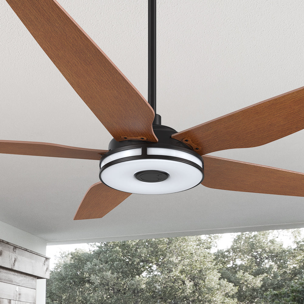 Smart Ceiling Fan with LED Light & Remote Control - 56 Inch Indoor/Outdoor Explorer Model - Perfect for Living Rooms, Bedrooms, and Patios