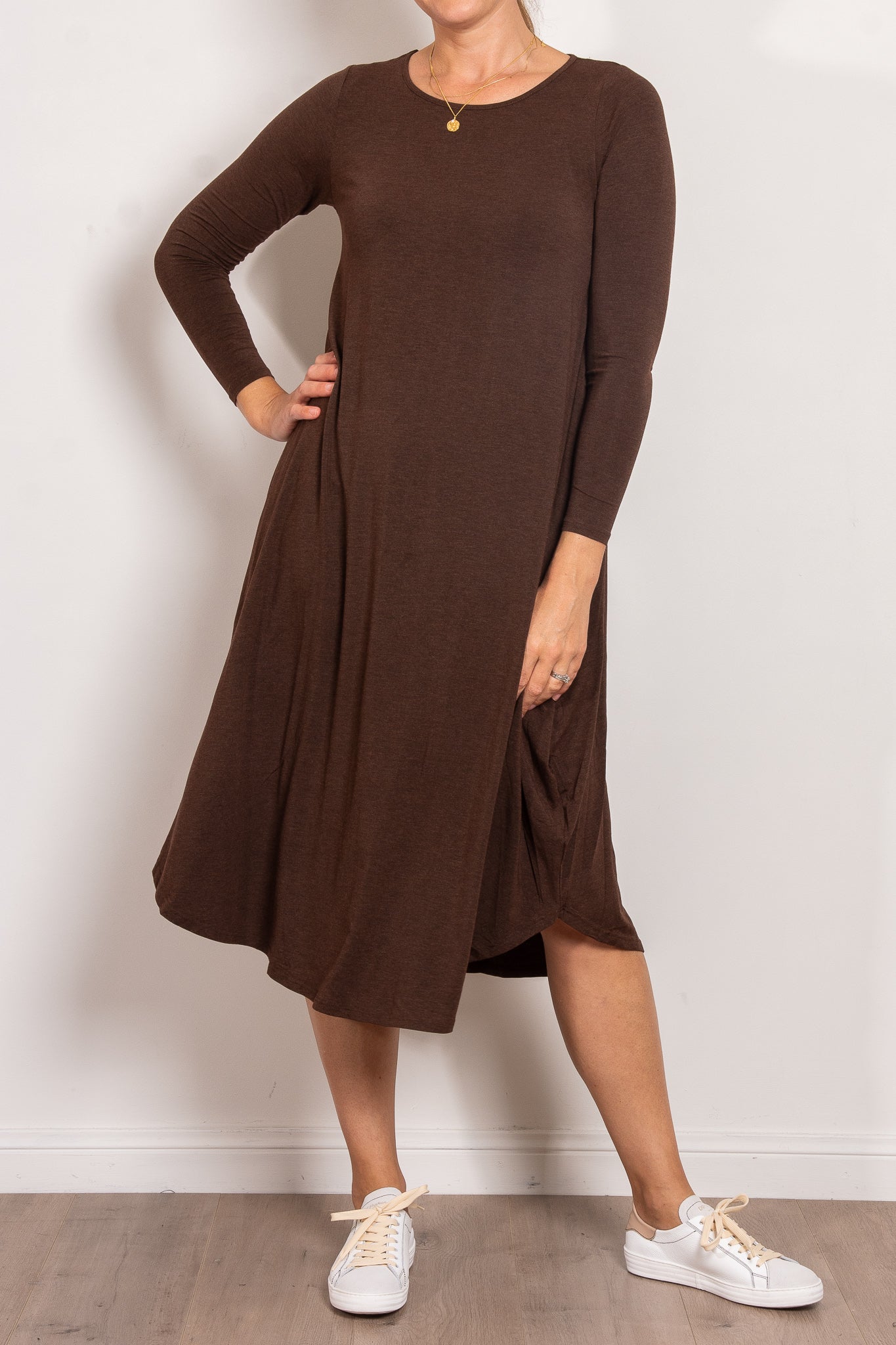 Tani Marl Long Sleeve Tri Dress - Women's Stylish Casual & Athletic Dress for Yoga, Running, and Everyday Wear