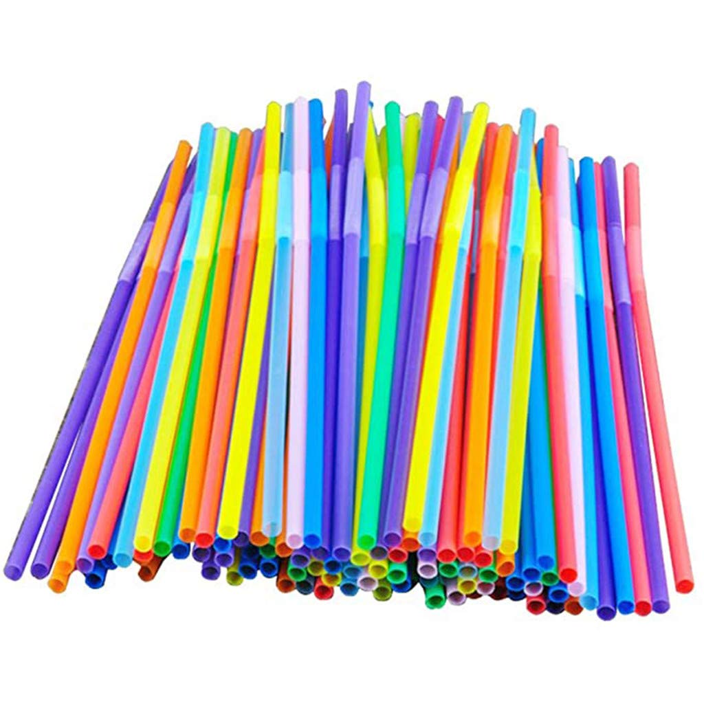 Colorful Disposable Striped Bendy Drinking Straws - Eco-Friendly Plastic Elbow Straws for Juice, Milk Tea, Smoothies & Party Drinks - Perfect for Home, Cafes, and Birthday Celebrations