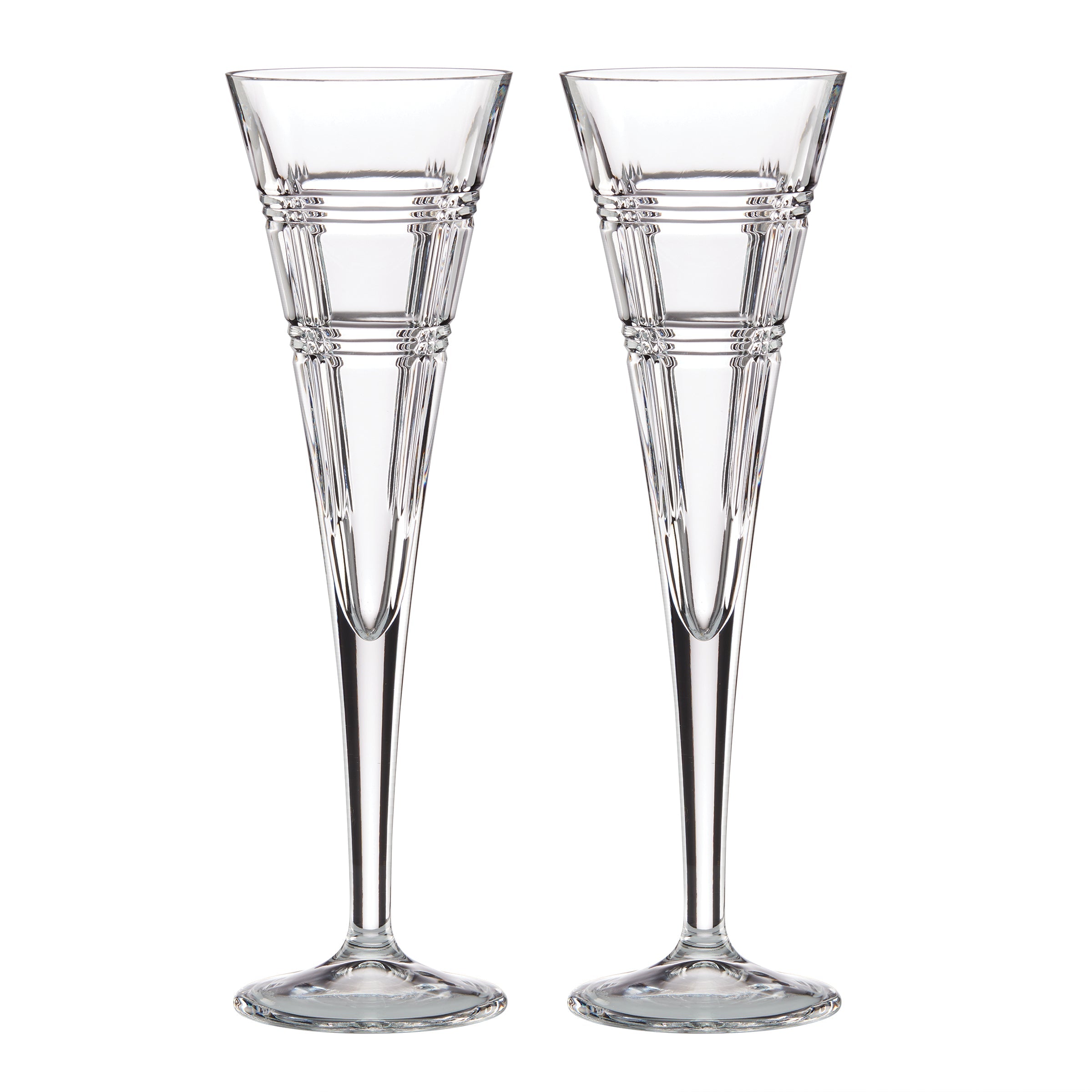 Elegant Hudson Toasting Flutes Set of 2 - Wedding Champagne Glasses for Bride and Groom - Perfect for Anniversary, Engagement & Romantic Celebrations