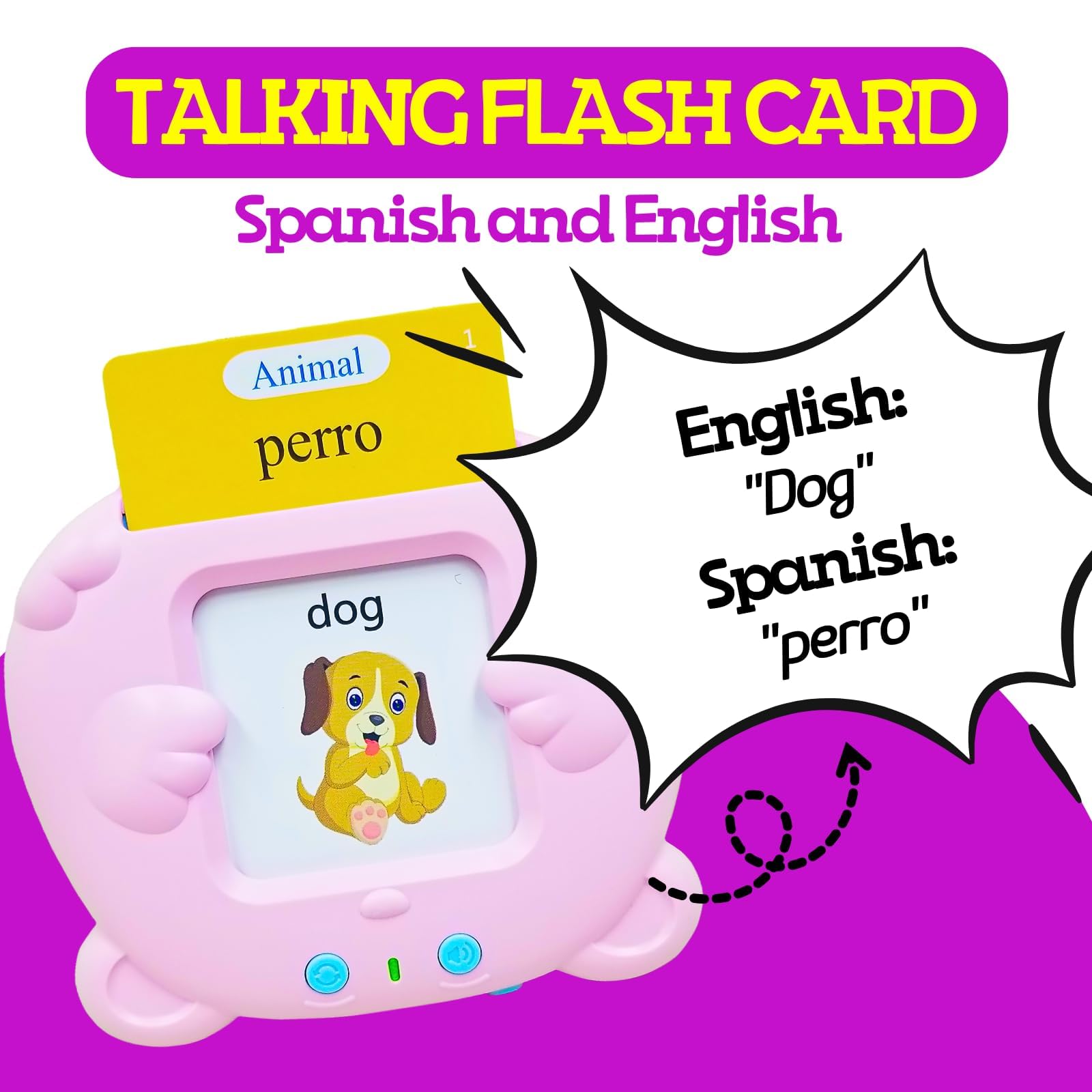 ZeenKind Bilingual English Spanish Talking Flash Cards for Kids Ages 3-6 | 510 Sight Words Learning Toy with Audio | Early Education Speech Development Flashcards (255 Cards) | Perfect for Homeschooling, Classroom & Travel Learning Activities