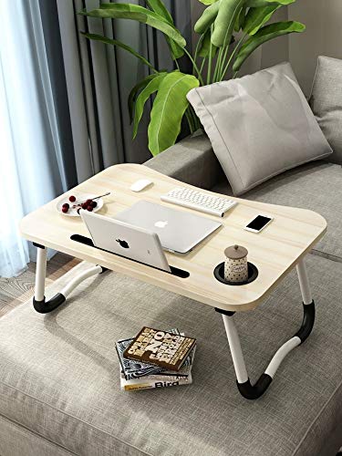 EYdoter Adjustable Laptop Tray Bed Table - Portable Lap Desk with Tablet Holder & Storage Slot - Perfect for Breakfast in Bed, Working from Home, Studying on Couch or Floor (Ideal for Adults, Students & Kids)
