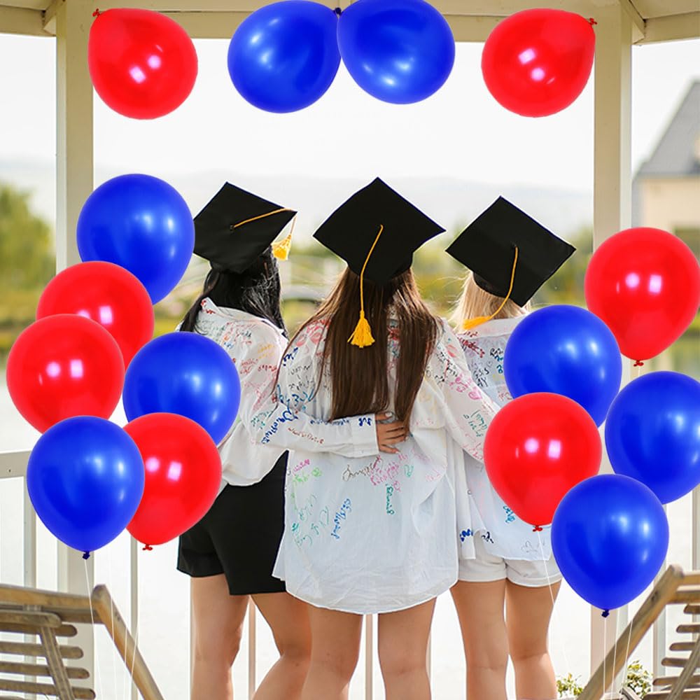 100pcs 12 Inch Blue & Red Latex Balloons - Patriotic Party Decorations for 4th of July, Memorial Day, Labor Day, USA Flag Day Celebrations - Perfect for Independence Day Parties, Backyard BBQs, and Patriotic Events