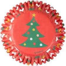 Standard Baking Cups - Christmas Traditional Tree Design (75 Count) for Holiday Cupcakes, Cookies & Party Desserts