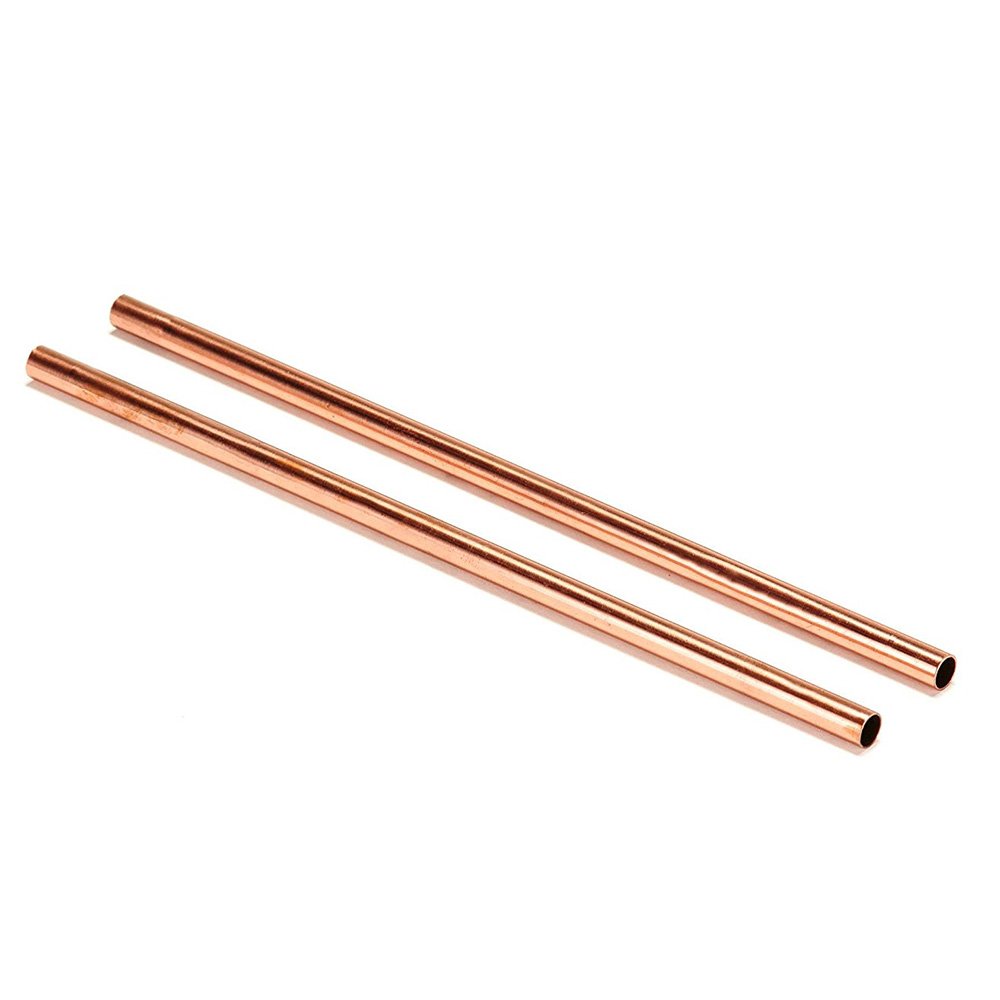 100% Solid Copper Moscow Mule Straws - Set of 2 - Handmade in India - Perfect for Cocktails, Smoothies, and Party Drinks