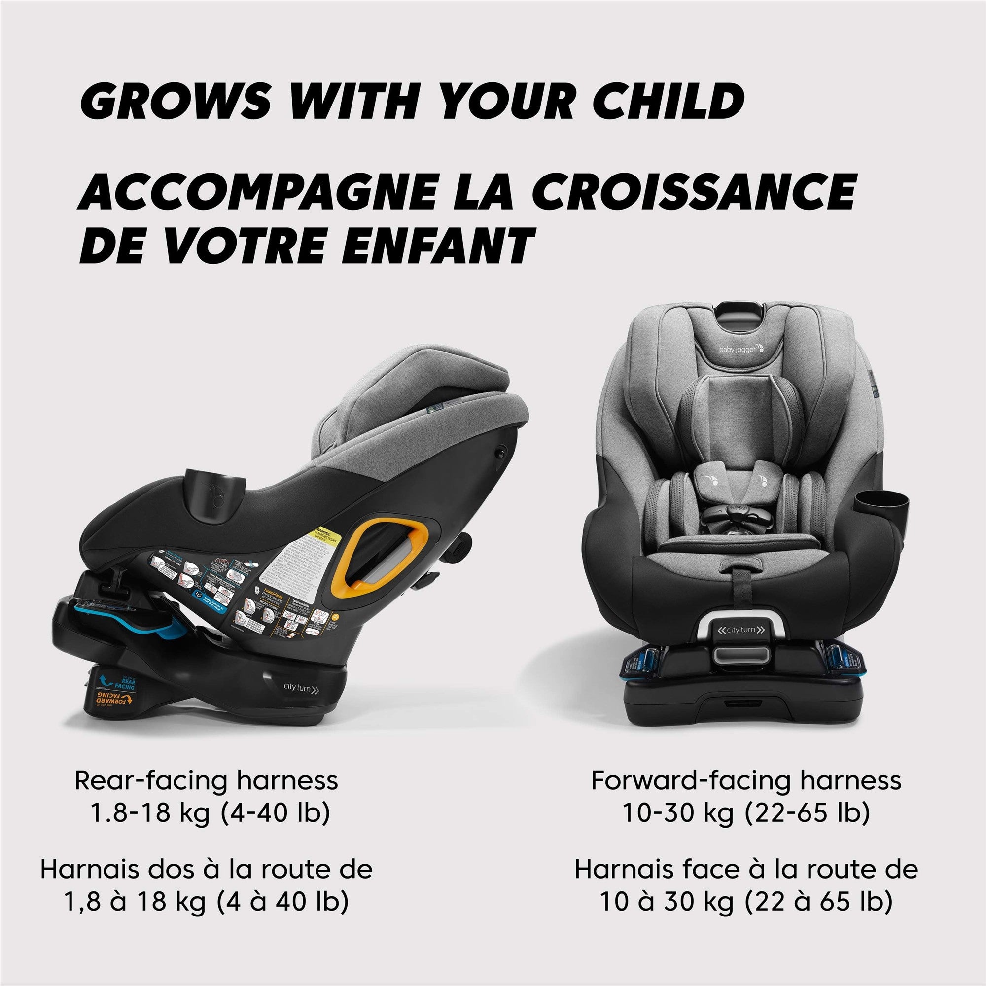 Baby Jogger City Turn 360 Rotating Convertible Car Seat - Onyx Black | Rear & Forward Facing | Easy Installation | Safe for Infants & Toddlers | Perfect for Travel & Daily Commute