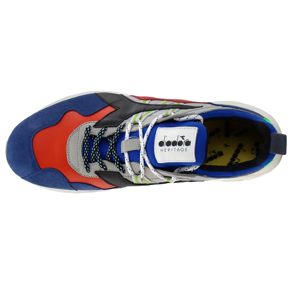 Diadora Men's Rave Leather Lace-Up Sneakers - Blue Casual Shoes for Walking, Running & Everyday Wear