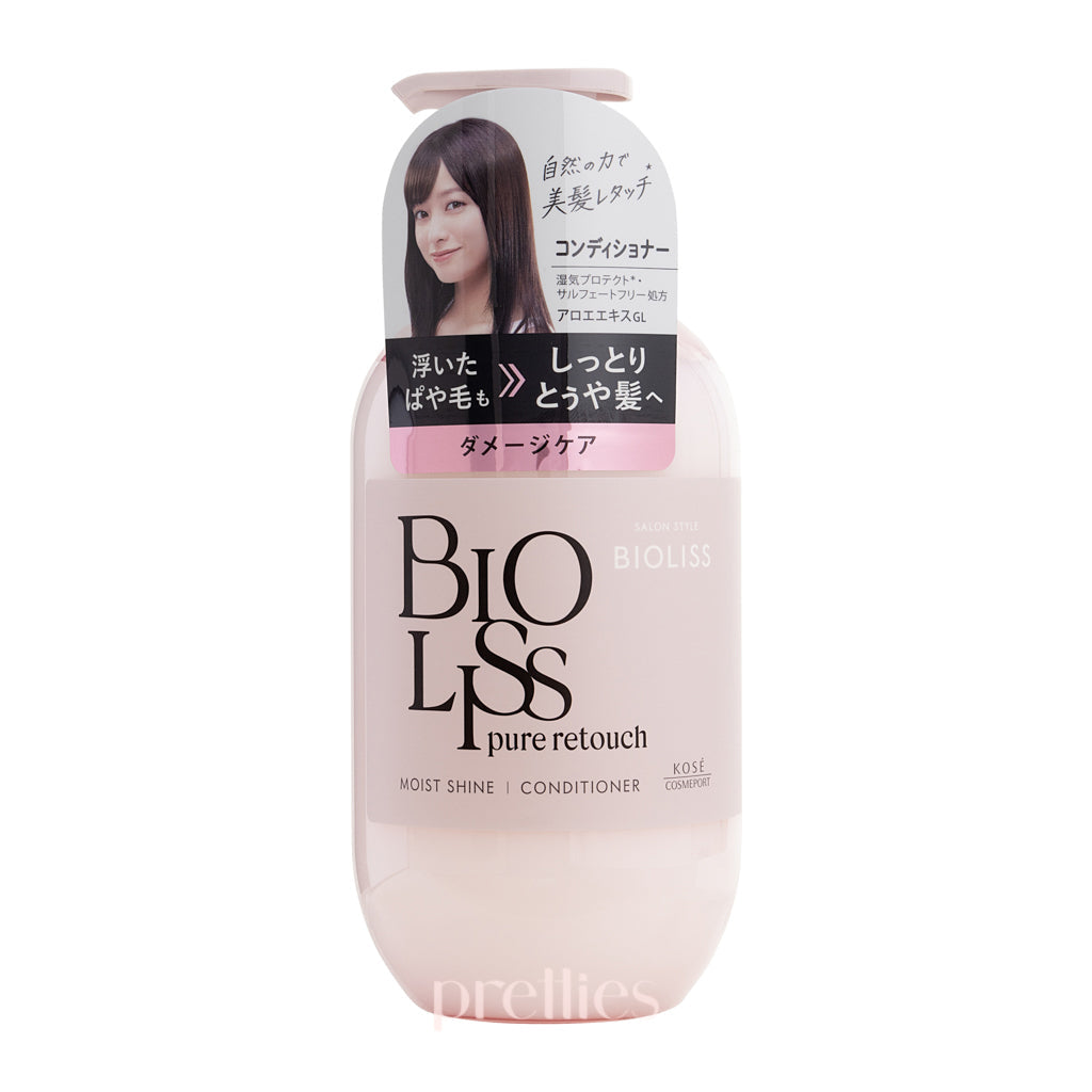 KOSE Bioliss Pure Retouch Moist Shine Conditioner 480ml - Hair Repair & Shine Treatment for Damaged Hair - Perfect for Daily Use & Salon-Quality Results at Home