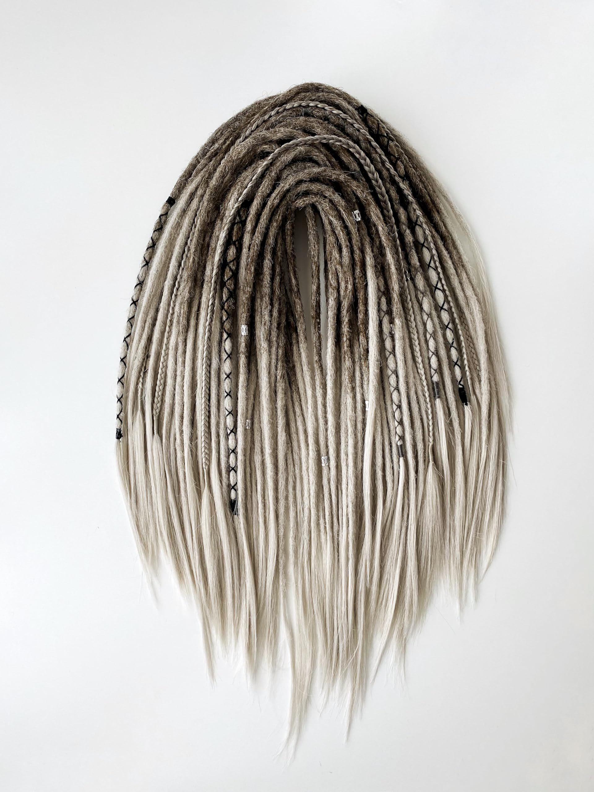 Viking Dreadlocks Extensions - Full Set 50 Double Ended 20 Inch Faux Locs Hair Extensions | Ready to Ship | Perfect for Cosplay, Halloween Costumes & Boho Fashion