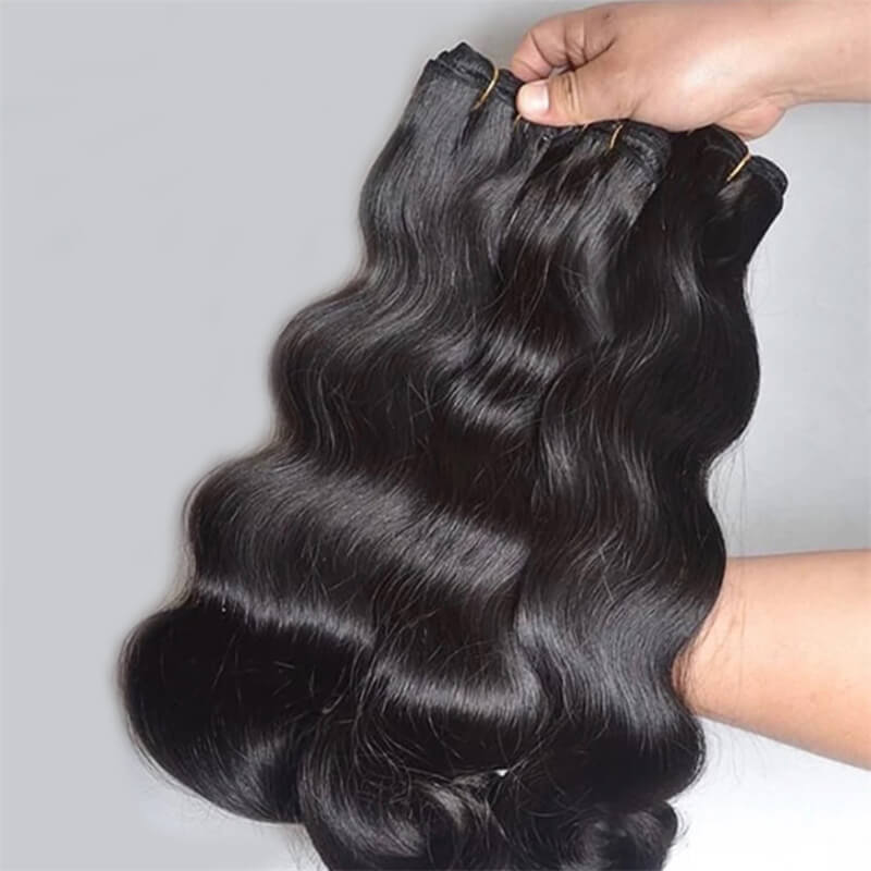 Eullair 15A Super Double Drawn Body Wave Bundles - 100% Virgin Human Hair Weave Extensions (3/4 Bundles) for Natural Look & Styling - Perfect for Daily Wear, Parties & Special Occasions
