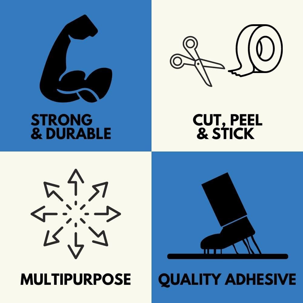 PSBM Blue Painters Tape 2 Inch x 60 Yards - 48 Pack Bulk Multipack - Easy Tear Masking Tape for Walls, Wood, Glass & Multi-Surface Use - Perfect for Painting, DIY Projects & Home Improvement