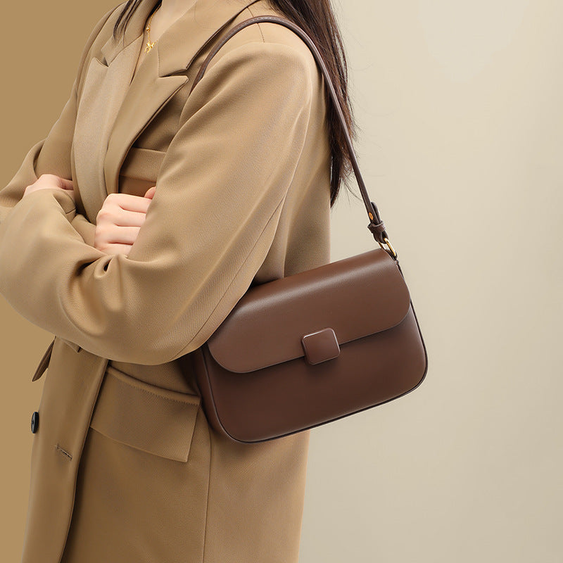 Genuine Leather Underarm Shoulder Bag - Women's Tote Crossbody Purse for Work, Travel & Everyday Use