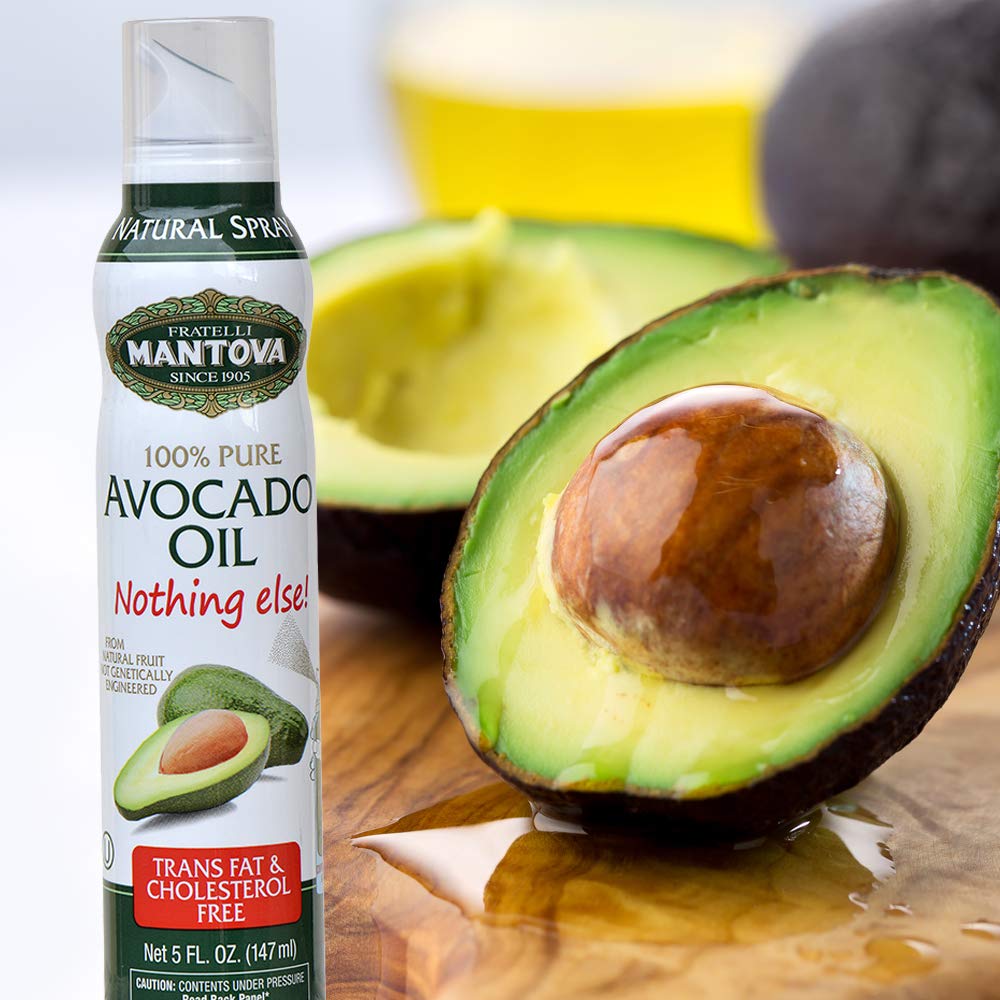 Mantova 100% Pure Avocado Oil Cooking Spray - Healthy Keto, Baking & Grilling Oil - Non-Stick Spray for Cooking, Seasoning & Meal Prep - Zero Waste Oil Dispenser Bottle (5 oz) - Perfect for Air Fryer, Salad Dressings & Homemade Snacks