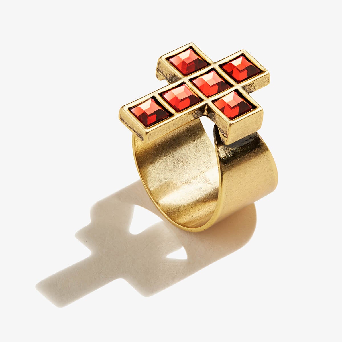 Elegant Crystal Cross Cocktail Ring for Women - Gothic Jewelry for Parties, Night Out & Special Occasions
